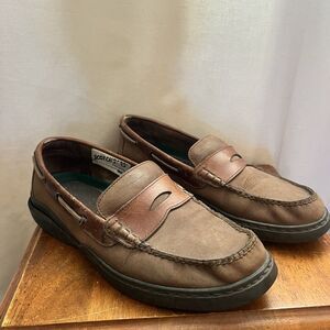 Bass Oxford Dress Shoe Loafer Mens Size 10.5 M Brown Slip On Boat Driving Casual